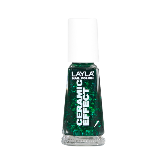 Layla Cosmetics Nail Polish Ceramic Effect N.54 Green Galaxy - Lac de Unghii Clasic