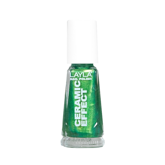 Layla Cosmetics Nail Polish Ceramic Effect N.61 Golden Green - Lac de Unghii Clasic