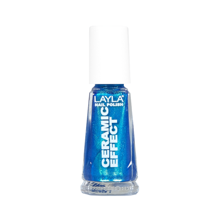 Layla Cosmetics Nail Polish Ceramic Effect N.62 Golden Blue - Lac de Unghii Clasic