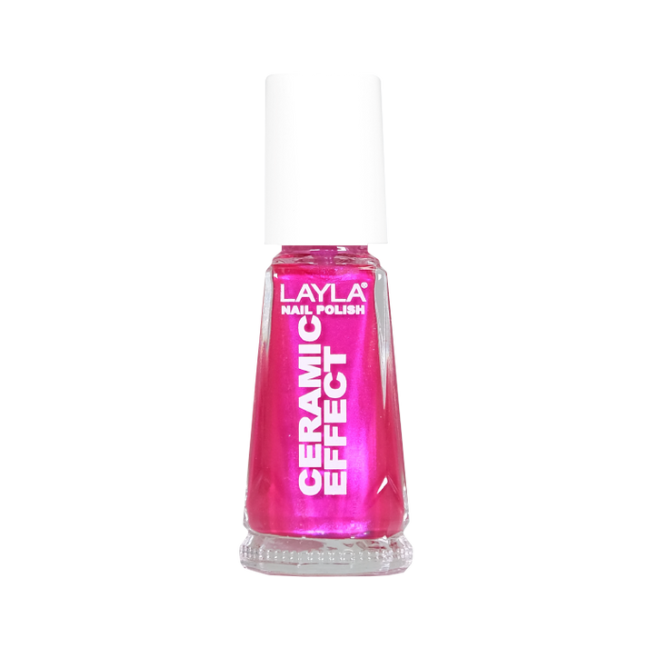 Layla Cosmetics Nail Polish Ceramic Effect N.74 Pop Pink - Lac de Unghii Clasic