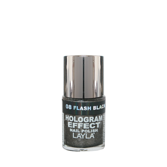 Layla Cosmetics Hologram Effect N.8 Flash Black - Lac de Unghii Clasic cu Efect Holografic