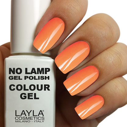 Layla Cosmetics No Lamp Gel Polish Colour N.22 Fluo Orangy - Oja Semipermanenta Hibrida