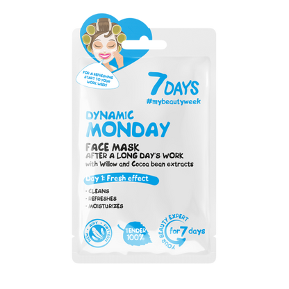 Masca de Fata 7DAYS Dynamic Monday Salcie & Boabe de Cacao 28g