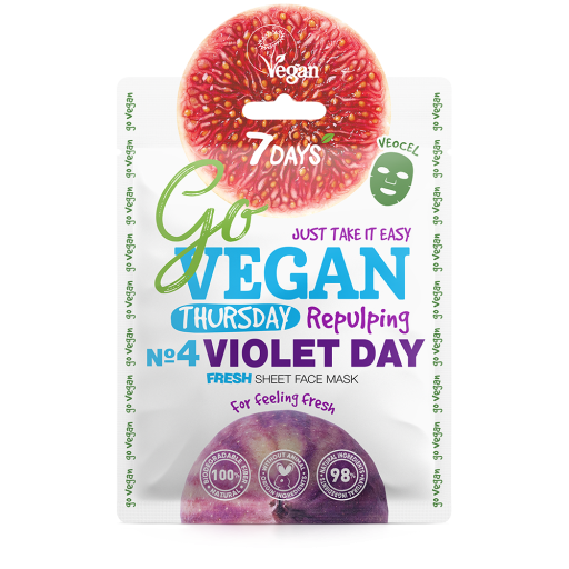 Masca Tip Servetel 7DAYS GoVegan Fresh Thursday Violet Day 25g