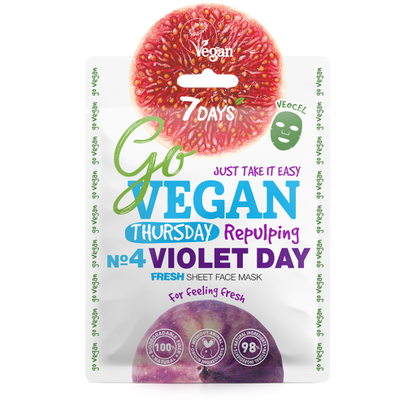 Masca Tip Servetel 7DAYS GoVegan Fresh Thursday Violet Day 25g