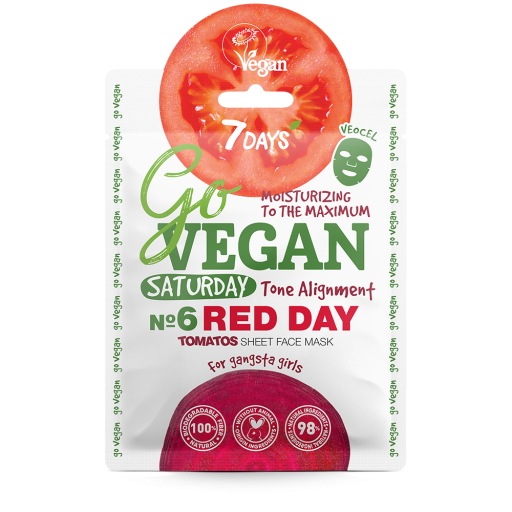 Masca Tip Servetel 7DAYS GoVegan Tomato Saturday Red Day 25g