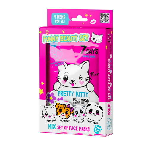 Set Cadou 7DAYS Animal Mask Pretty Kitty Mix Funny Beauty