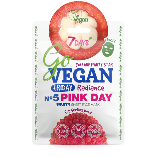 Masca Tip Servetel 7DAYS GoVegan Fruity Friday Pink Day 25g